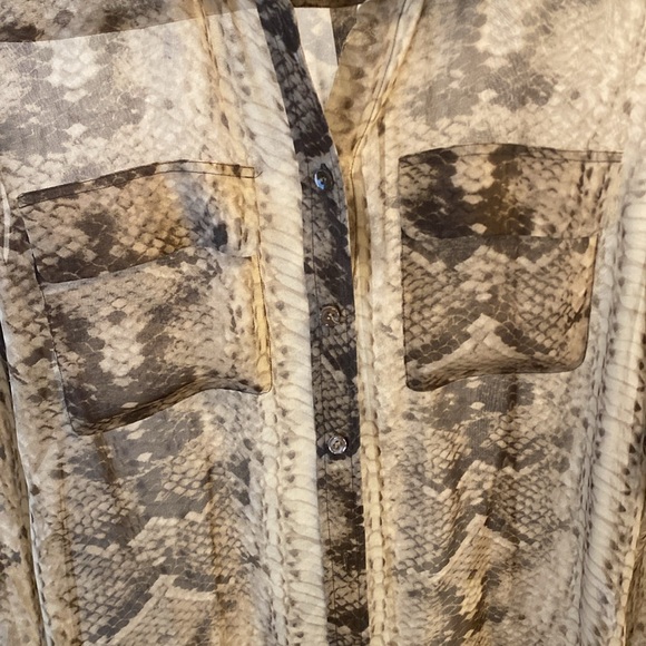 Equipment Sheer Snakeskin Blouse - Picture 7 of 10